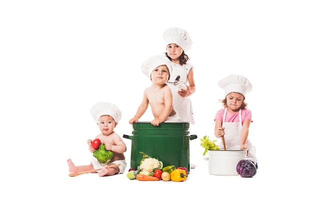 Happy family cooking together